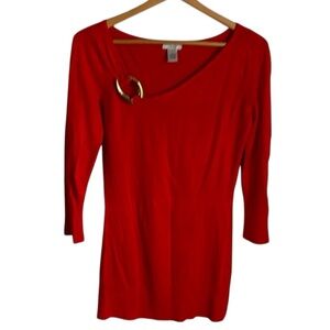 B1- red sweater CACHE small sm s